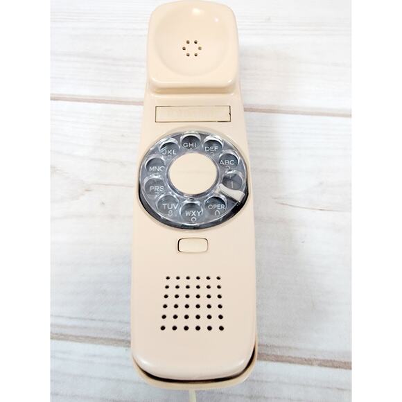 Vintage Pink Beige Trendline Trimline Rotary Dial Wall Phone Telephone TELW - Picture 11 of 16